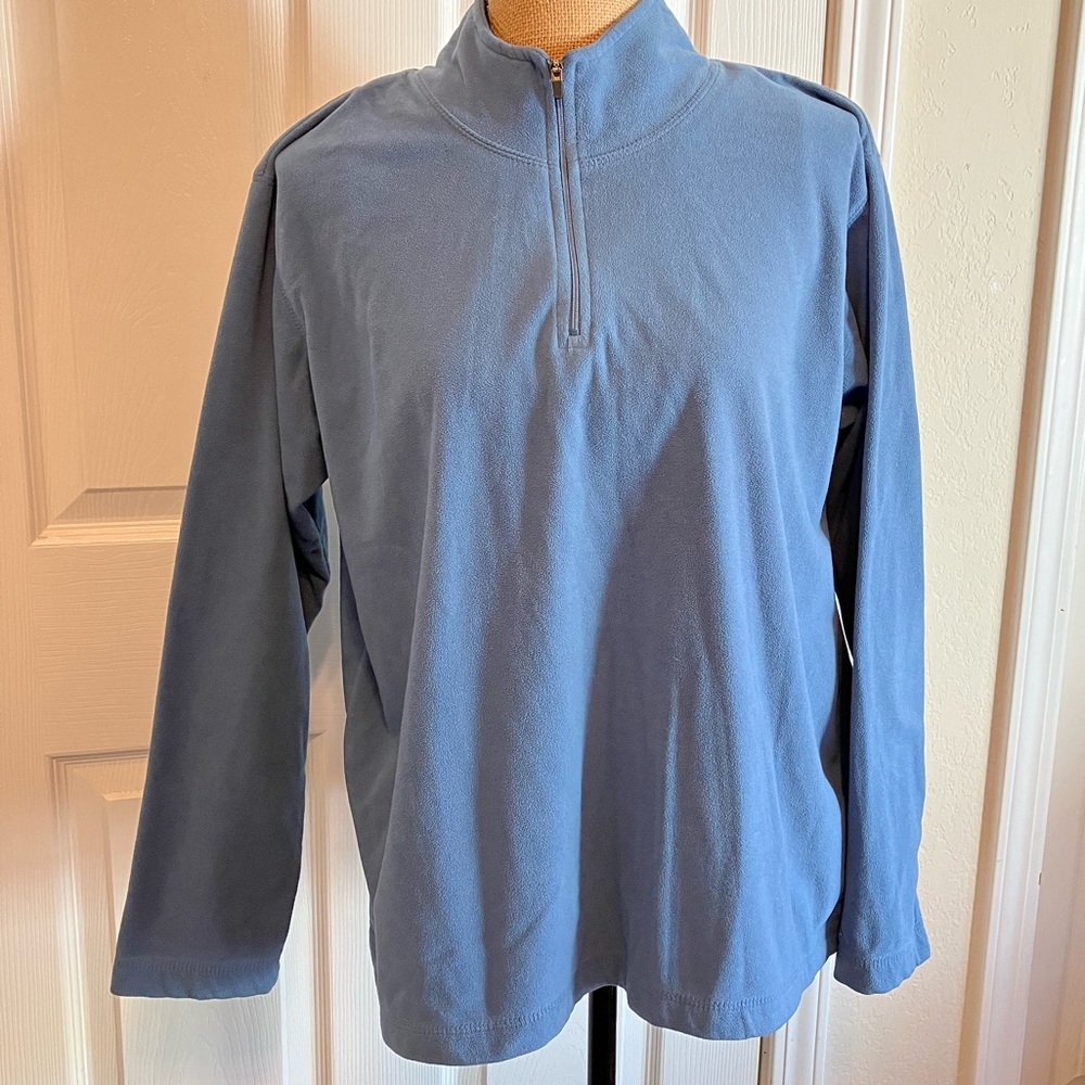 Cabela’s fleece half zip mock neck pullover sweater blue-gray XL women’s